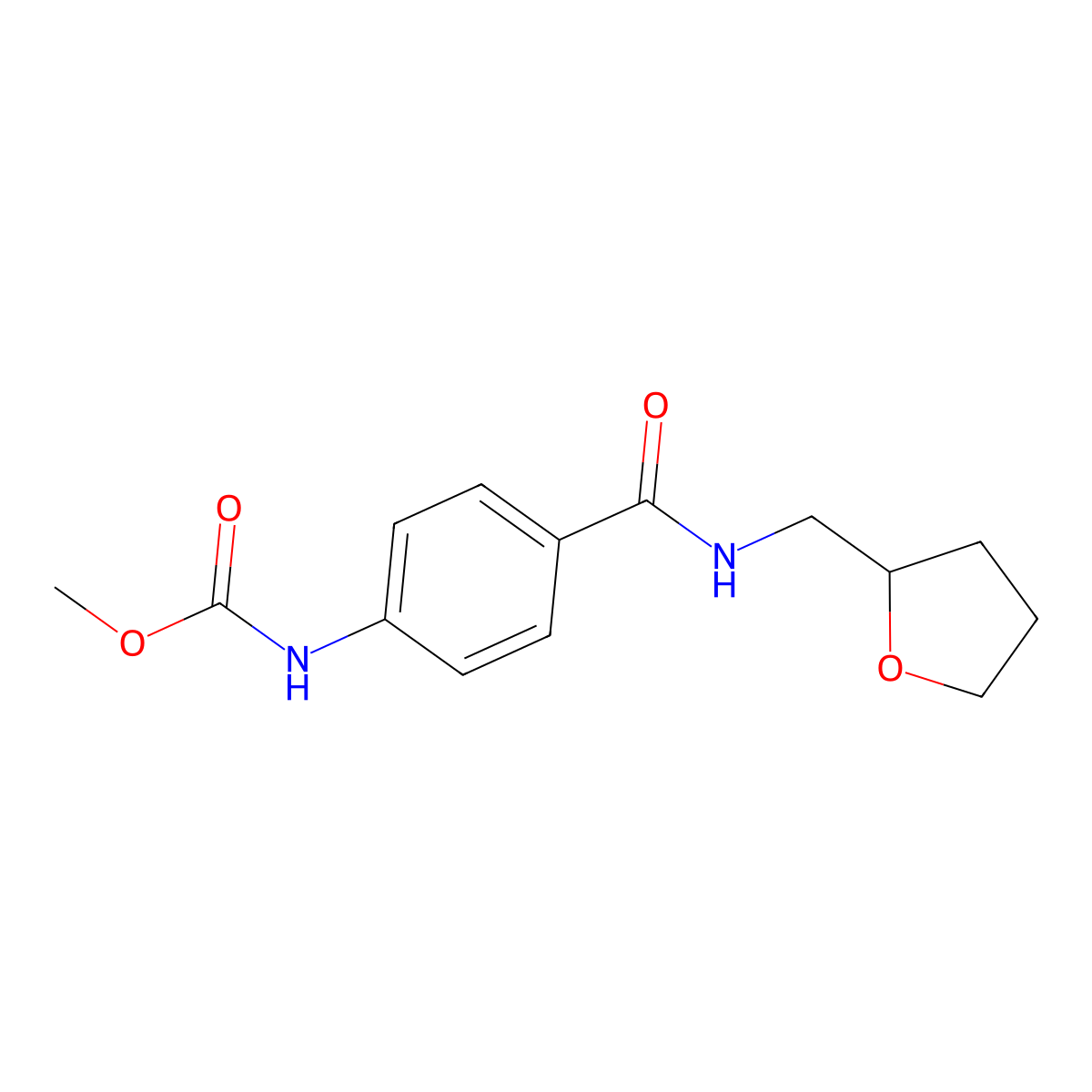 Methyl (4-{[(tetrahydro-2-furanylmethyl)amino]carbonyl}phenyl)carbamate molecular structure, CAS 632292-86-5