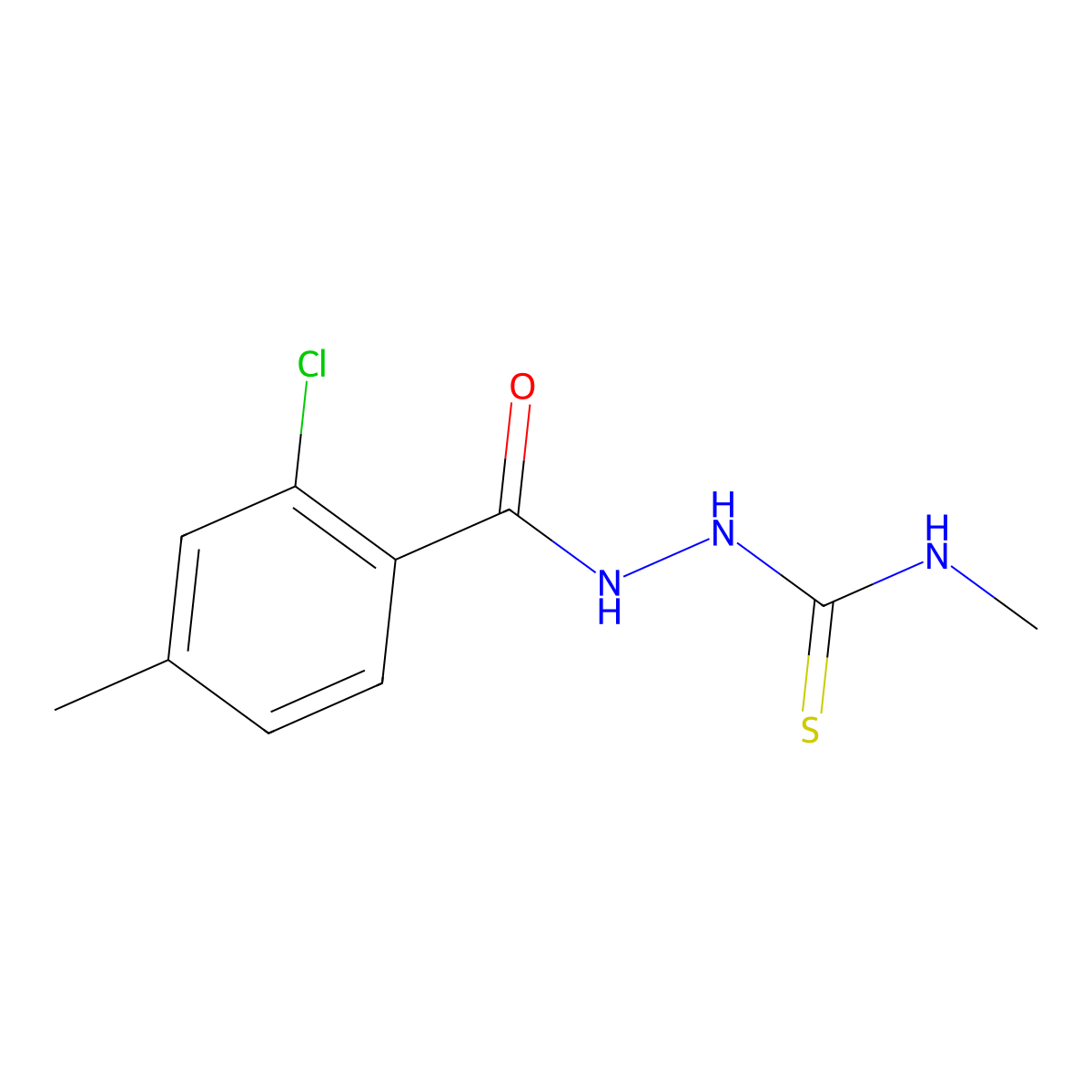 2-(2-chloro-4-methylbenzoyl)-N-methylhydrazinecarbothioamide molecular structure, CAS 632292-88-7