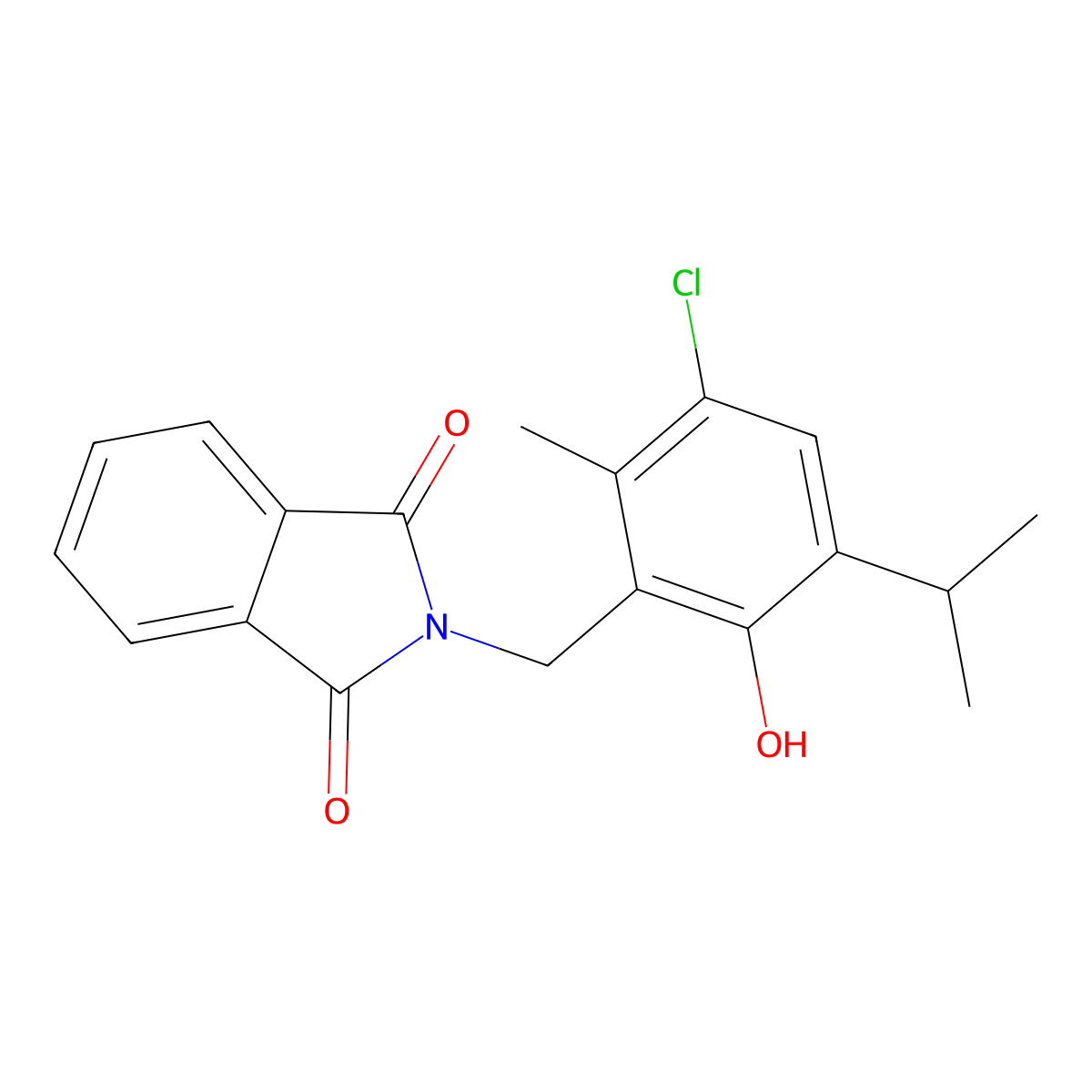2-[[3-Chloro-6-hydroxy-2-methyl-5-(1-methylethyl)phenyl]methyl]-1H-isoindole-1,3(2H)-dione molecular structure, CAS 632292-89-8