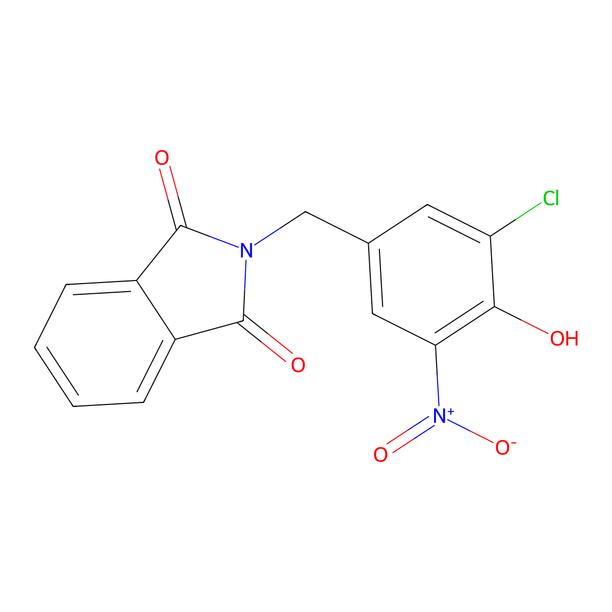 2-[(3-Chloro-4-hydroxy-5-nitrophenyl)methyl]isoindole-1,3-dione molecular structure, CAS 632292-90-1