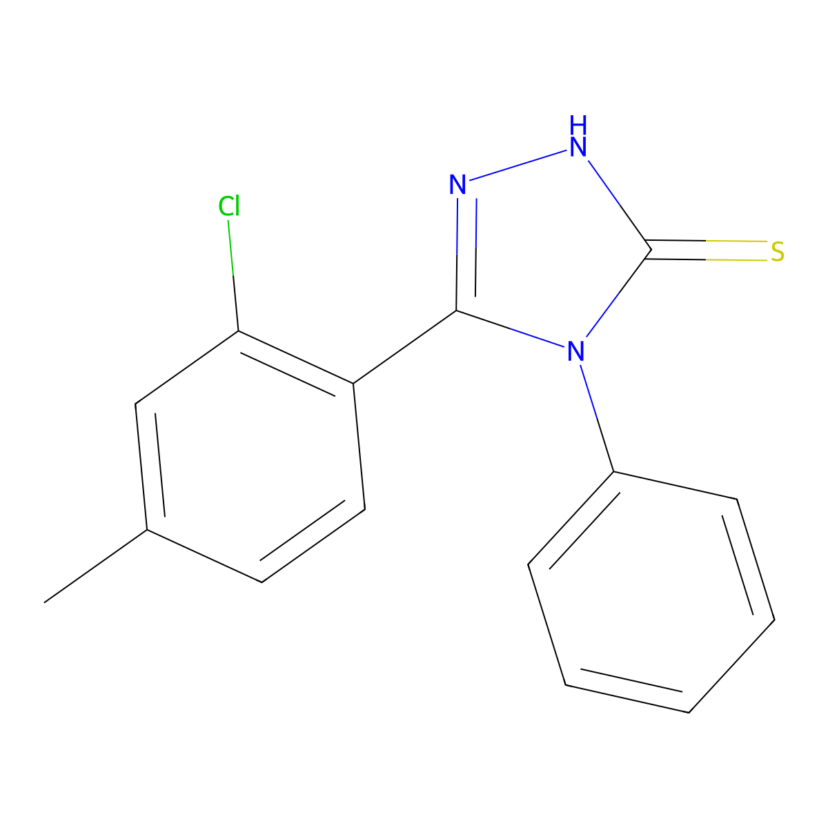 5-(2-chloro-4-methylphenyl)-4-phenyl-4H-1,2,4-triazole-3-thiol molecular structure, CAS 632292-91-2