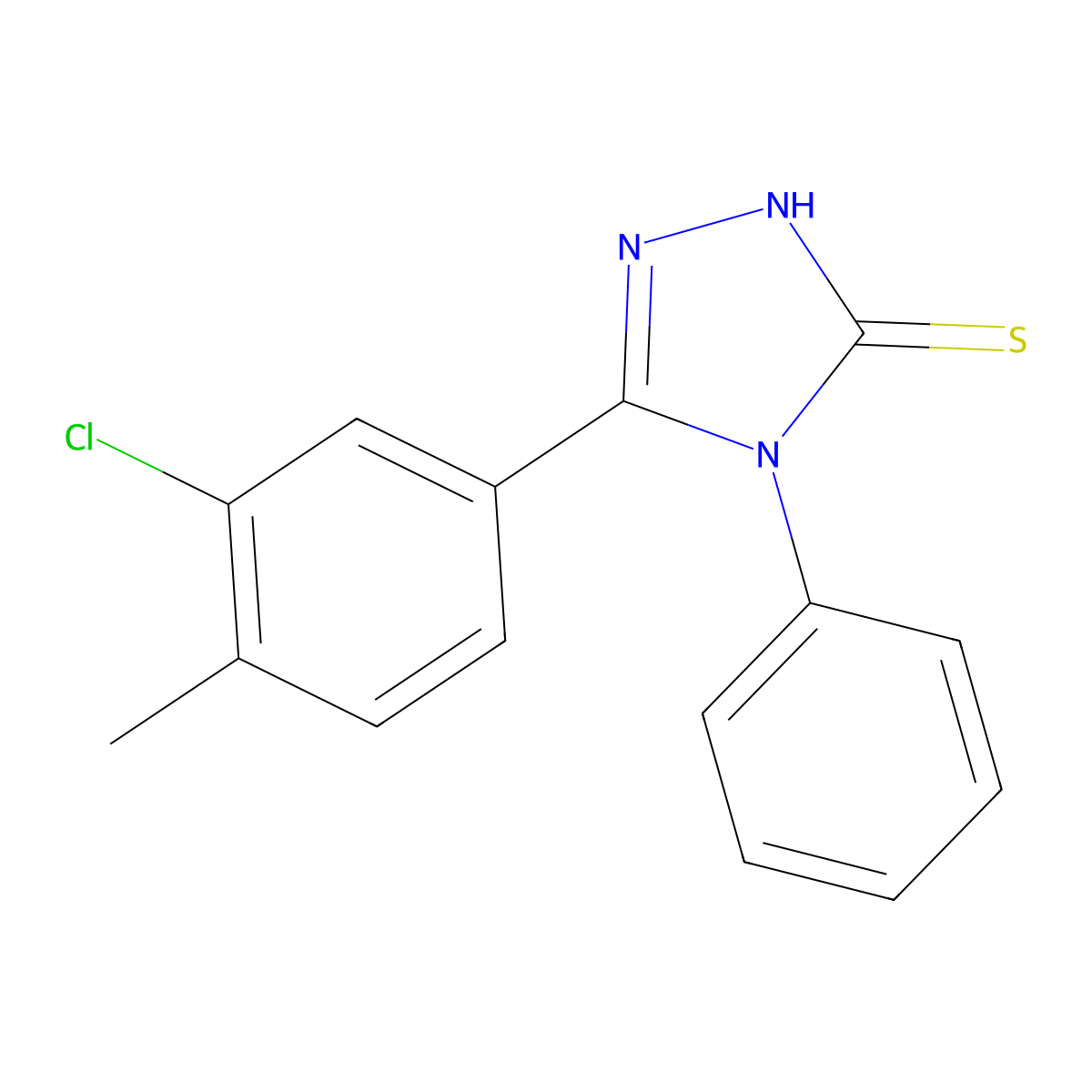 5-(3-Chloro-4-Methylphenyl)-4-Phenyl-4H-1,2,4-Triazole-3-Thiol molecular structure, CAS 632292-94-5