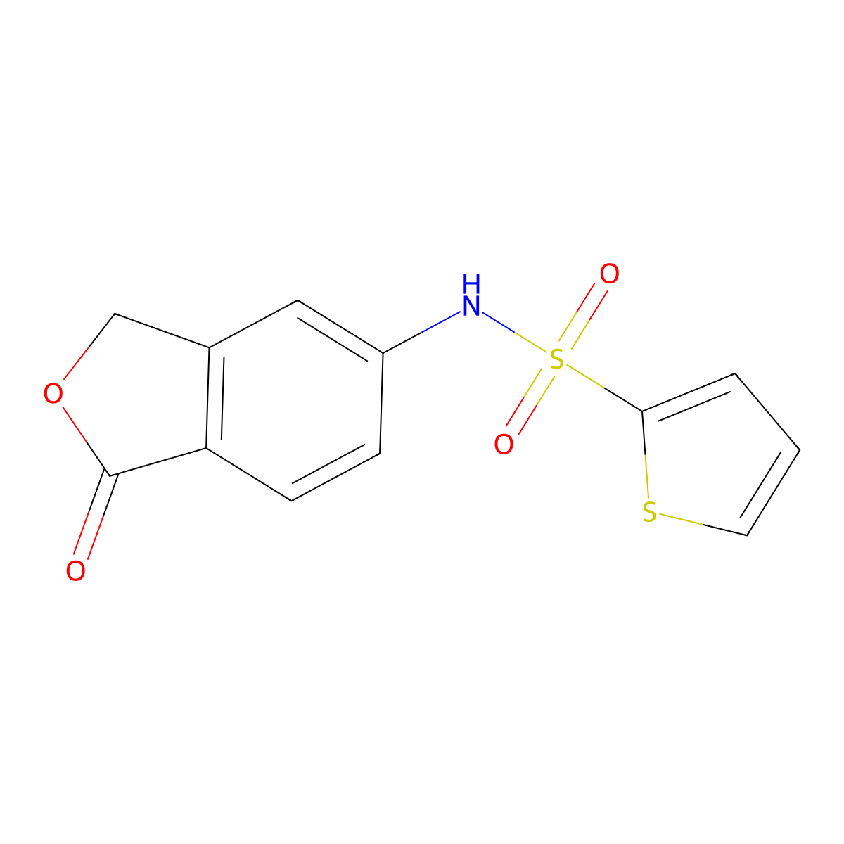 N-(1-oxo-1,3-dihydro-2-benzofuran-5-yl)thiophene-2-sulfonamide molecular structure, CAS 632292-96-7