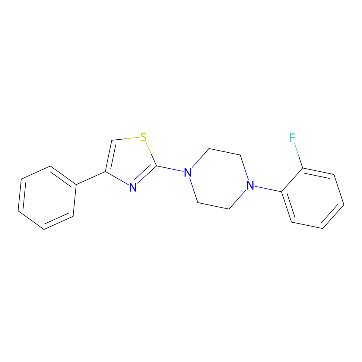 1-(2-Fluorophenyl)-4-(4-phenyl-1,3-thiazol-2-yl)piperazine molecular structure, CAS 632292-98-9