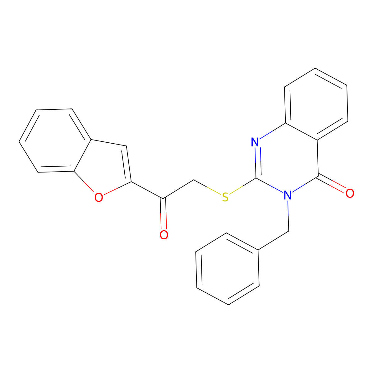 2-[2-(1-Benzofuran-2-yl)-2-oxoethyl]sulfanyl-3-benzylquinazolin-4-one molecular structure, CAS 632293-34-6