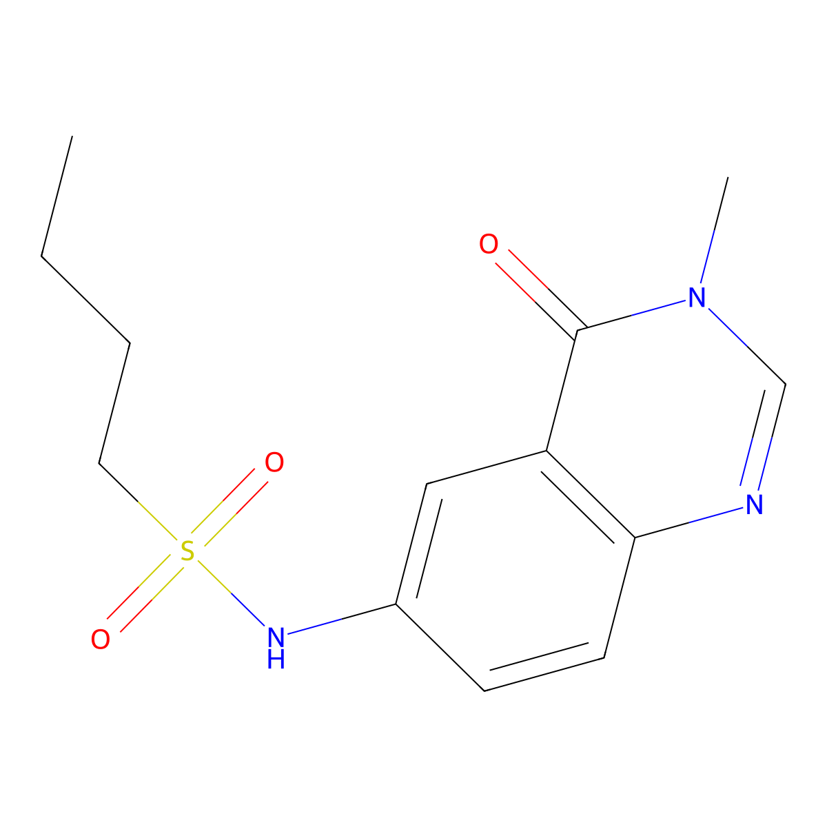 N-(3-methyl-4-oxoquinazolin-6-yl)butane-1-sulfonamide molecular structure, CAS 632293-35-7