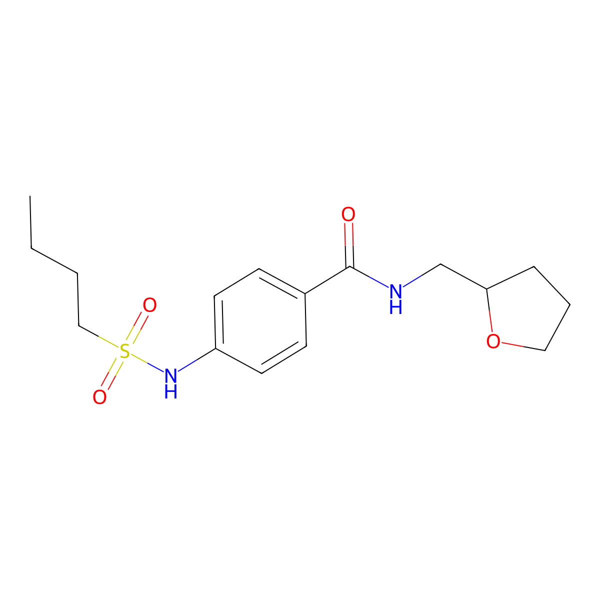 4-(butylsulfonylamino)-N-(oxolan-2-ylmethyl)benzamide molecular structure, CAS 632293-41-5