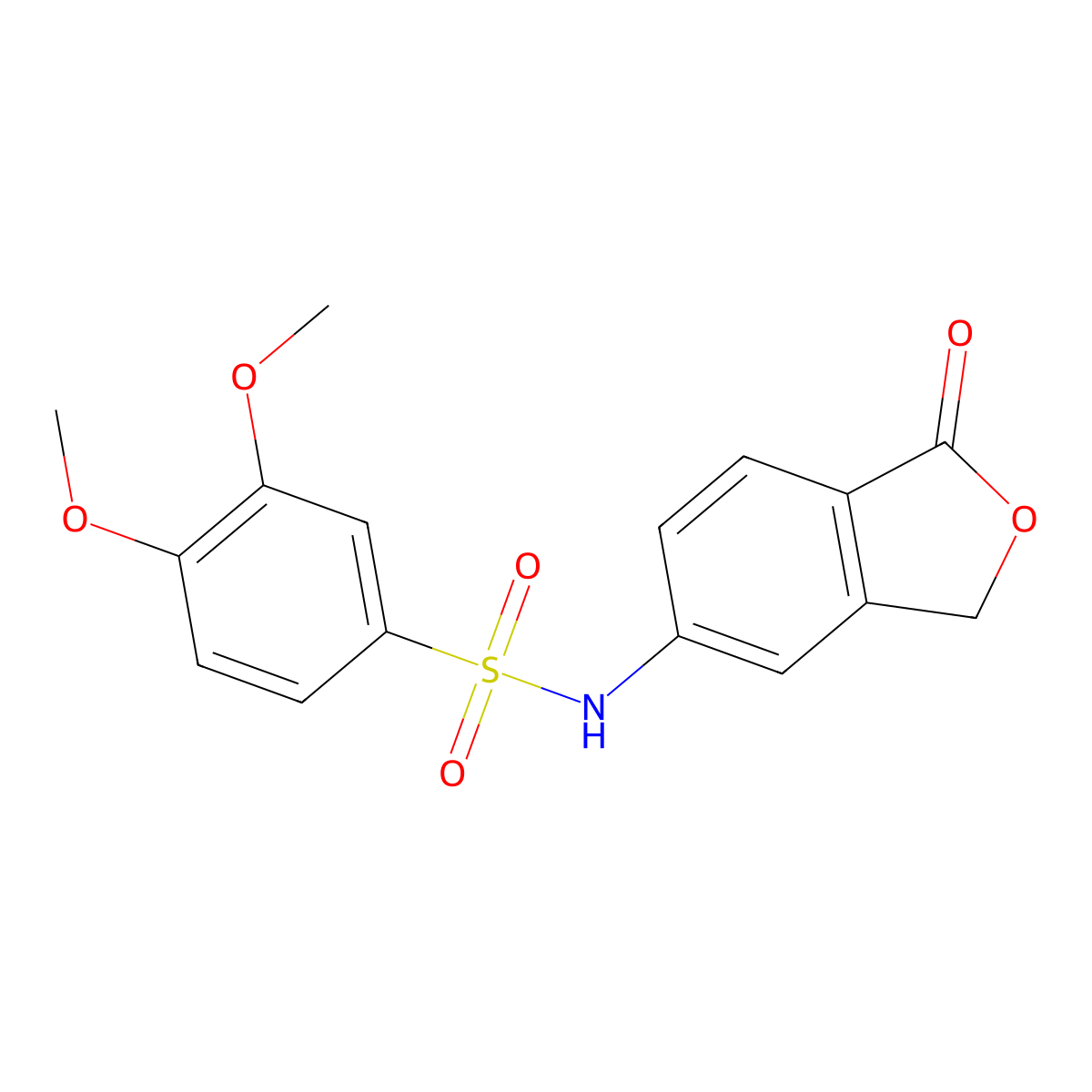 3,4-dimethoxy-N-(1-oxo-1,3-dihydro-2-benzofuran-5-yl)benzenesulfonamide molecular structure, CAS 632293-46-0