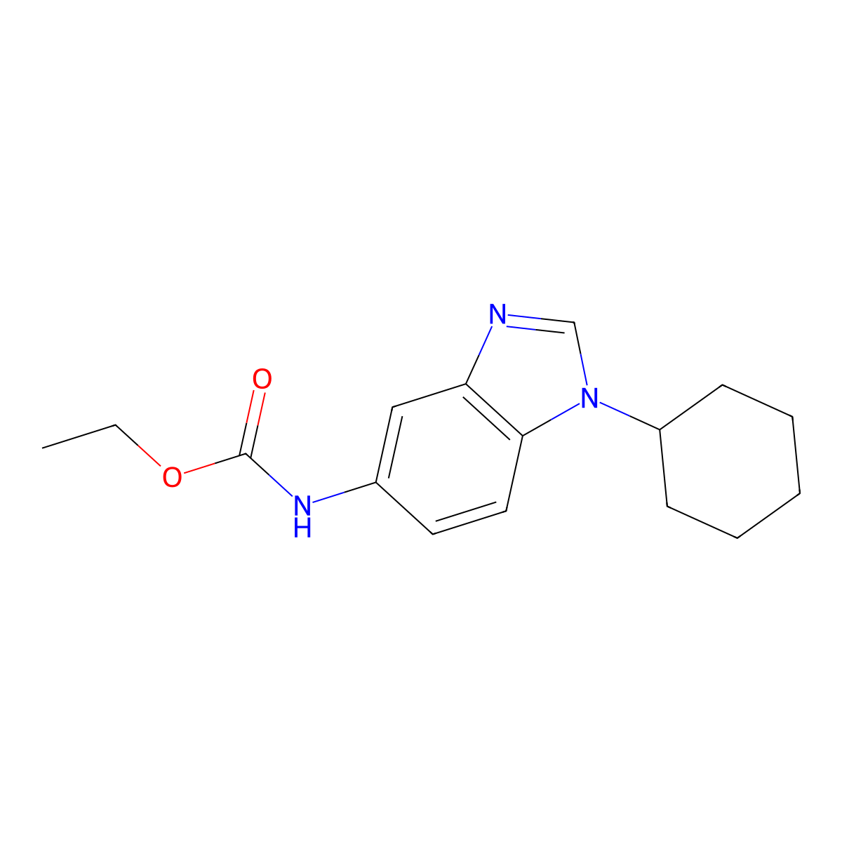 ethyl N-(1-cyclohexylbenzimidazol-5-yl)carbamate molecular structure, CAS 632293-82-4