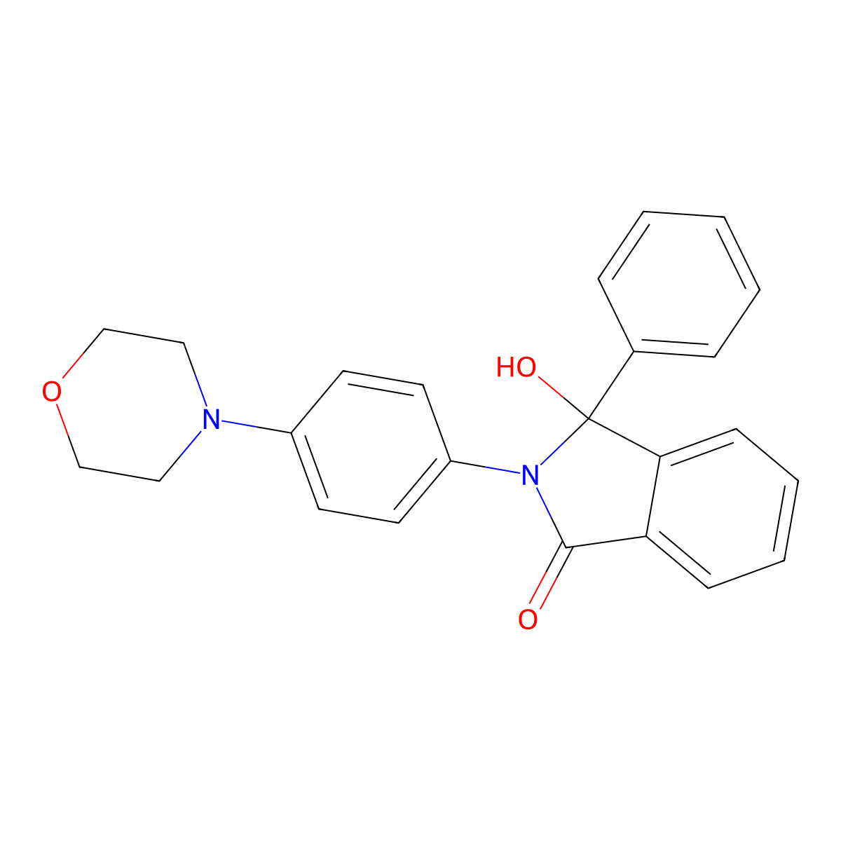 3-Hydroxy-2-(4-morpholin-4-ylphenyl)-3-phenylisoindol-1-one molecular structure, CAS 632293-83-5
