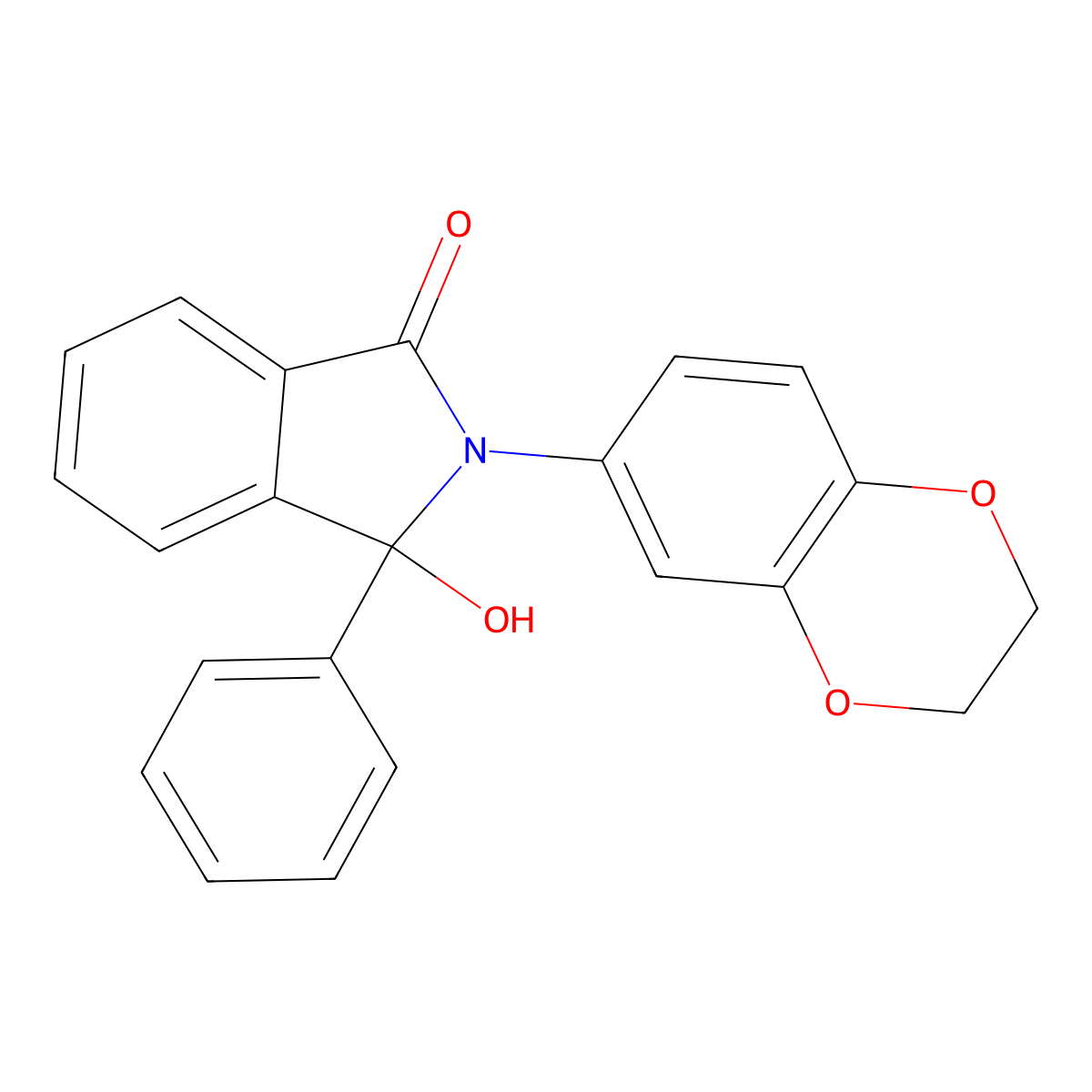 2-(2,3-Dihydro-1,4-benzodioxin-6-yl)-3-hydroxy-3-phenylisoindol-1-one molecular structure, CAS 632293-84-6