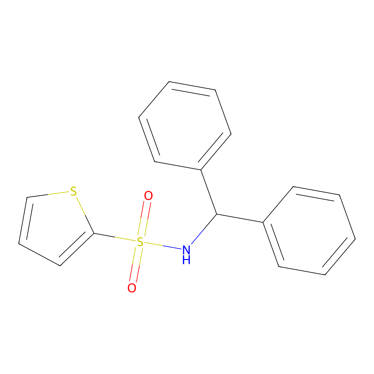 N-benzhydrylthiophene-2-sulfonamide molecular structure, CAS 632294-01-0