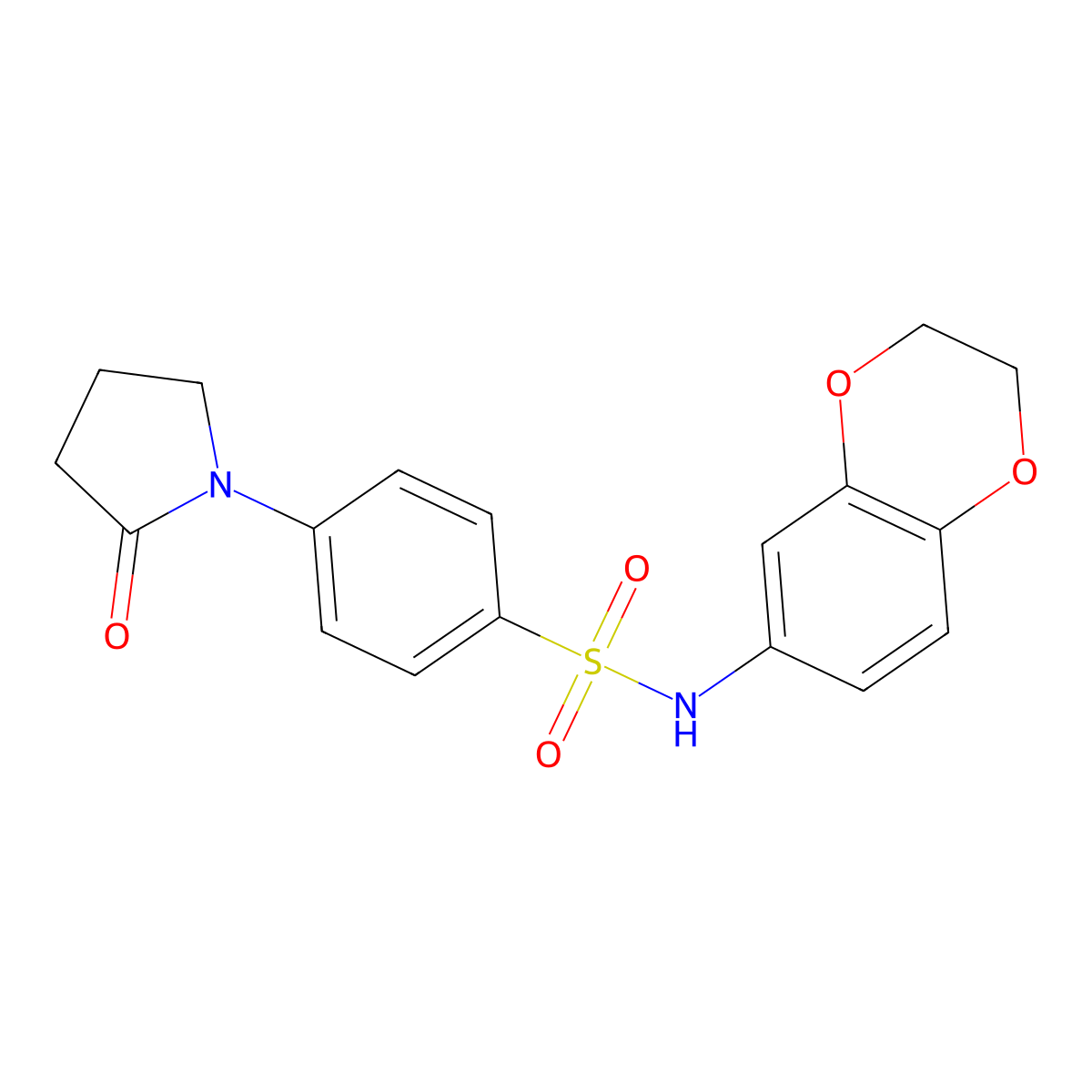 N-(2,3-dihydro-1,4-benzodioxin-6-yl)-4-(2-oxopyrrolidin-1-yl)benzenesulfonamide molecular structure, CAS 632294-02-1
