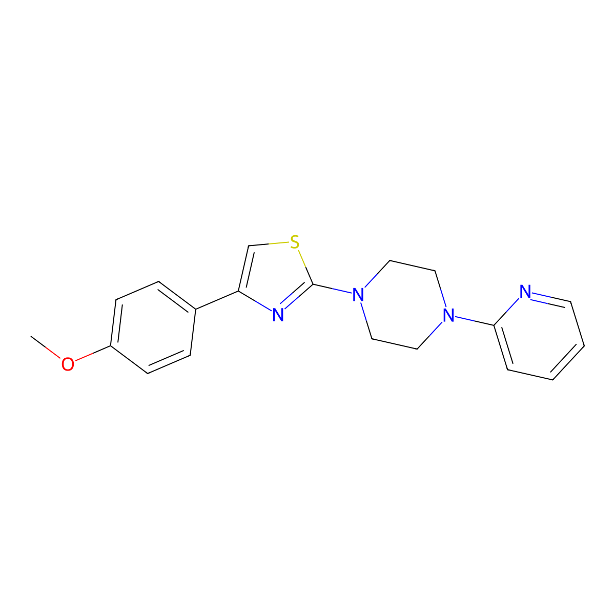 4-(4-Methoxyphenyl)-2-(4-pyridin-2-ylpiperazin-1-yl)-1,3-thiazole molecular structure, CAS 632294-10-1