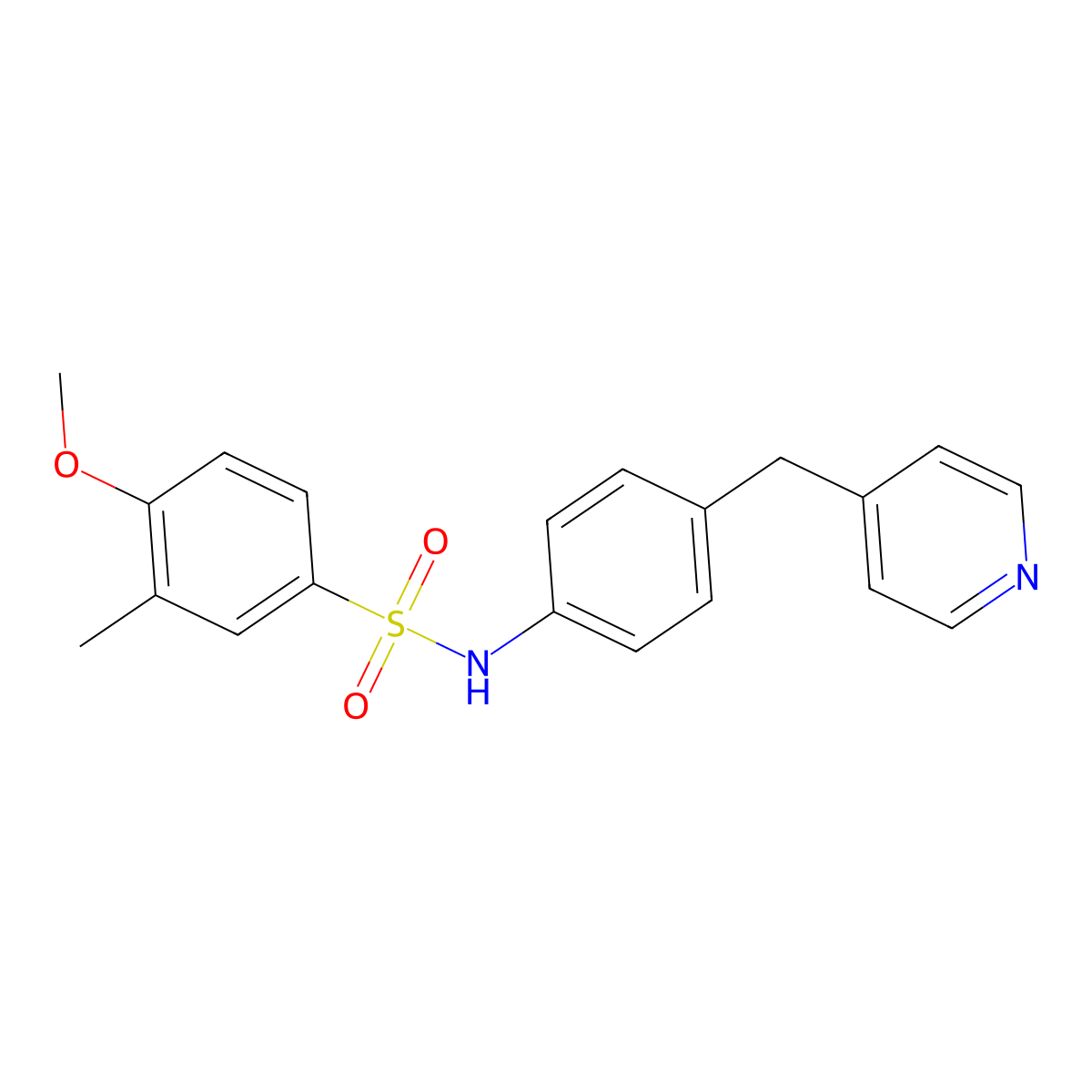 4-methoxy-3-methyl-N-[4-(pyridin-4-ylmethyl)phenyl]benzenesulfonamide molecular structure, CAS 632294-11-2