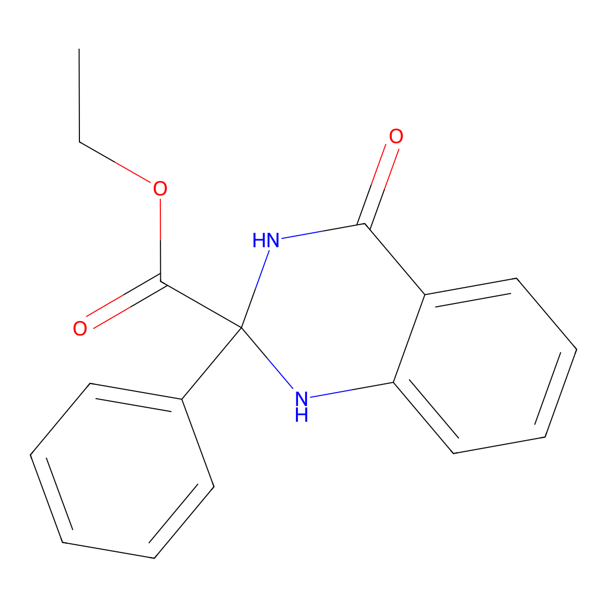 Ethyl 4-oxo-2-phenyl-1,2,3,4-tetrahydroquinazoline-2-carboxylate molecular structure, CAS 632294-15-6