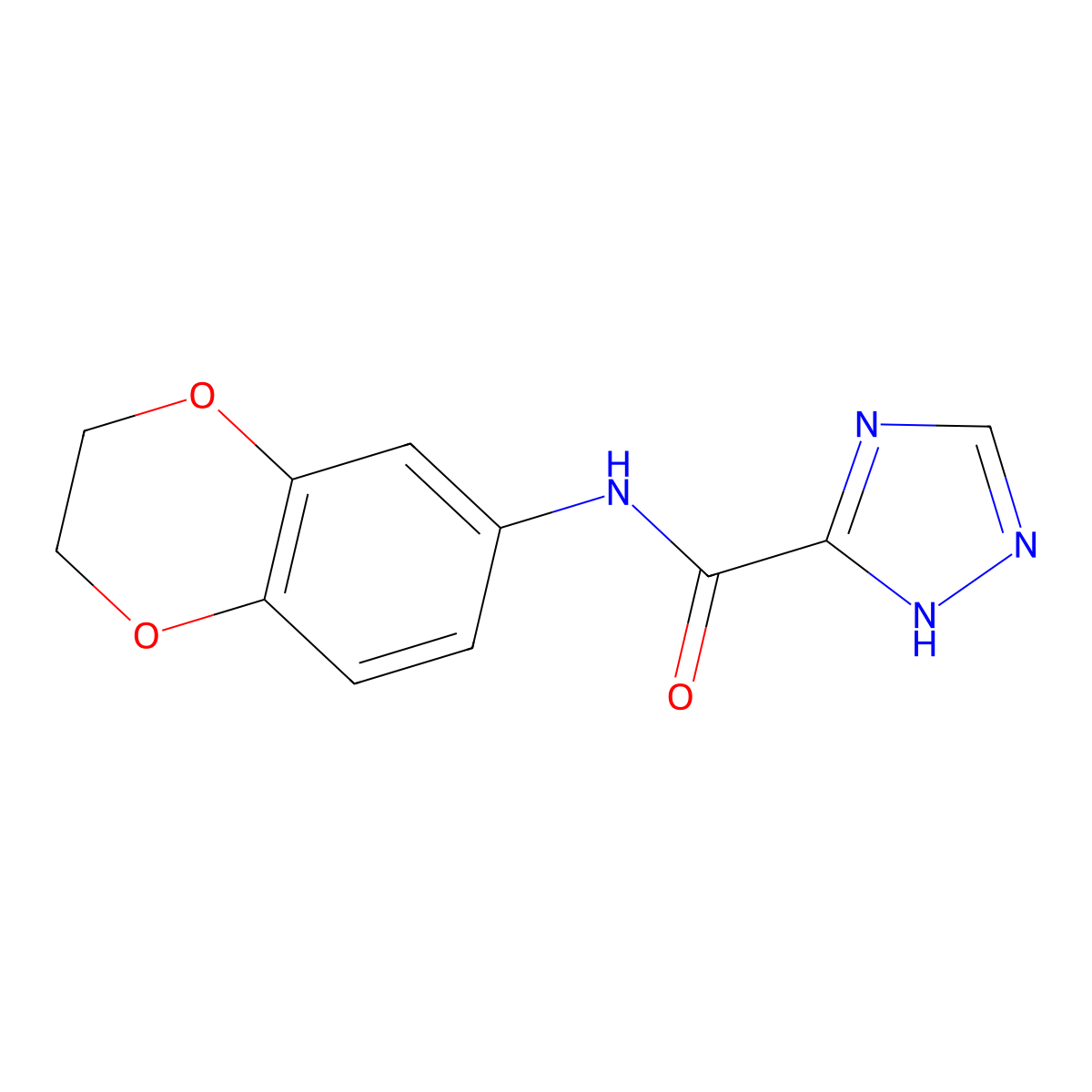 N-(2,3-dihydro-1,4-benzodioxin-6-yl)-1H-1,2,4-triazole-3-carboxamide molecular structure, CAS 632294-16-7