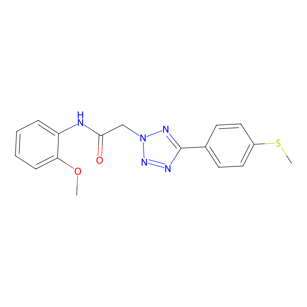 N-(2-methoxyphenyl)-2-[5-(4-methylsulfanylphenyl)tetrazol-2-yl]acetamide molecular structure, CAS 632294-48-5