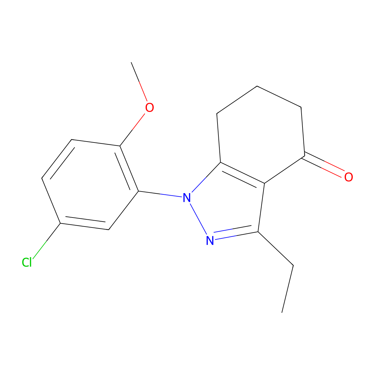 1-(5-chloro-2-methoxyphenyl)-3-ethyl-6,7-dihydro-5H-indazol-4-one molecular structure, CAS 632294-61-2