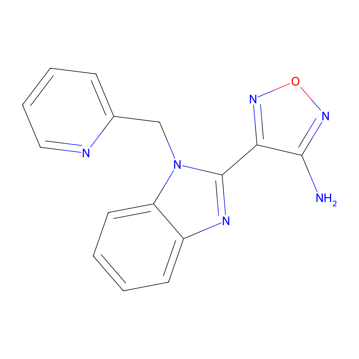 4-[1-(pyridin-2-ylmethyl)-1H-benzimidazol-2-yl]-1,2,5-oxadiazol-3-amine molecular structure, CAS 632295-52-4