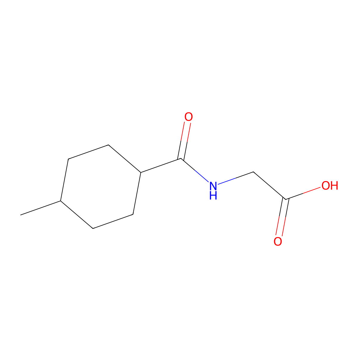 N-[(4-methylcyclohexyl)carbonyl]glycine molecular structure, CAS 632296-77-6