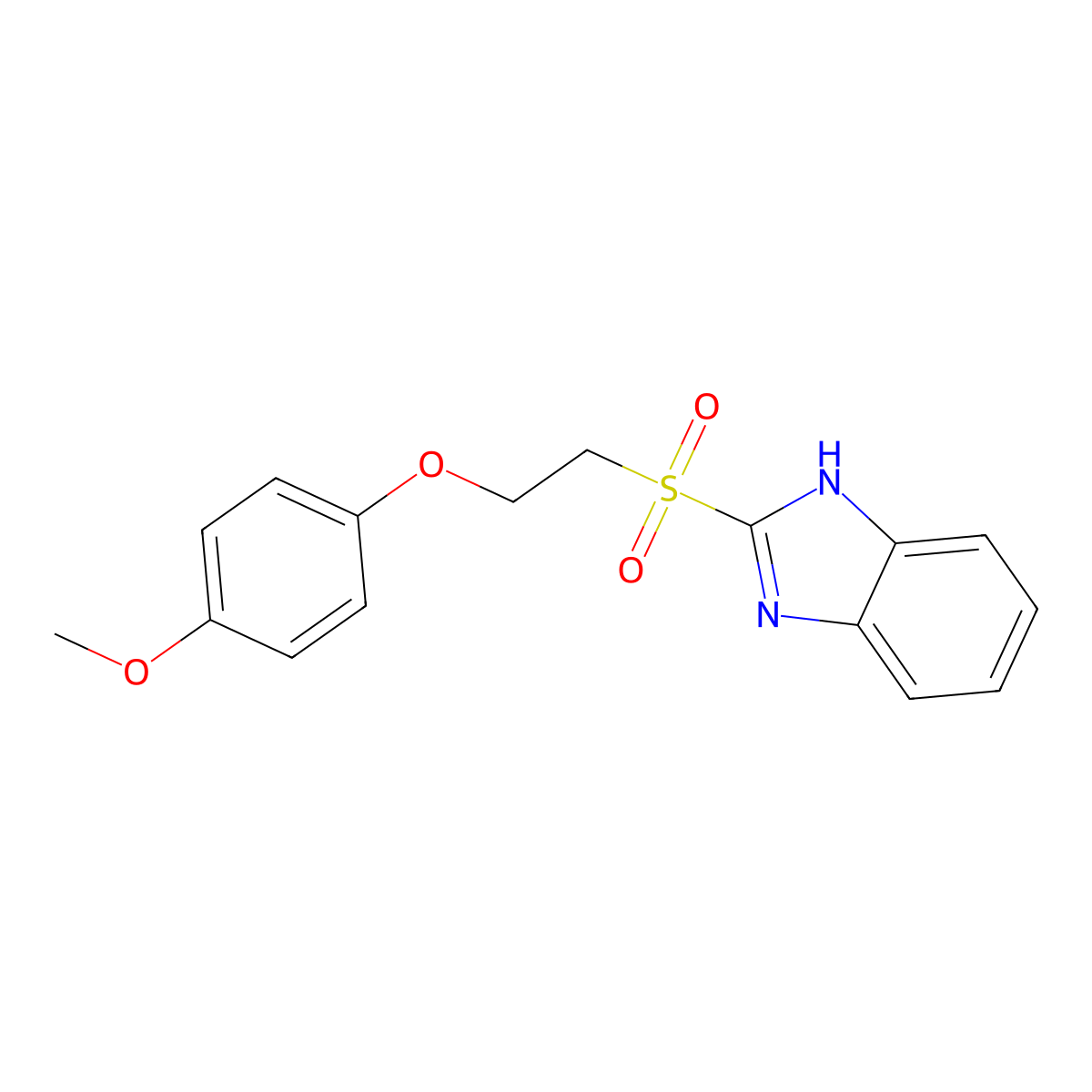 2-[2-(4-methoxyphenoxy)ethylsulfonyl]-1H-benzimidazole molecular structure, CAS 632298-51-2