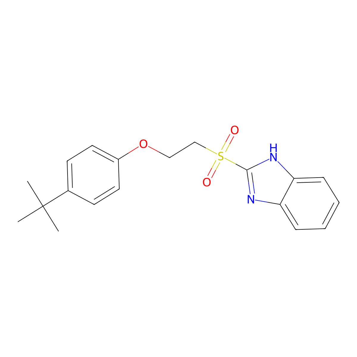 2-[2-(4-tert-butylphenoxy)ethylsulfonyl]-1H-benzimidazole molecular structure, CAS 632298-52-3