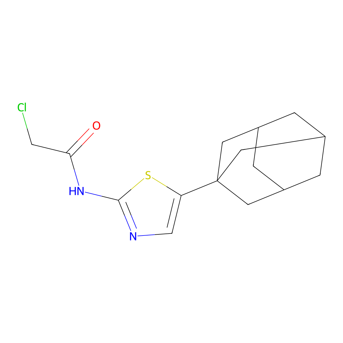 N-[5-(1-adamantyl)-1,3-thiazol-2-yl]-2-chloroacetamide molecular structure, CAS 632298-79-4
