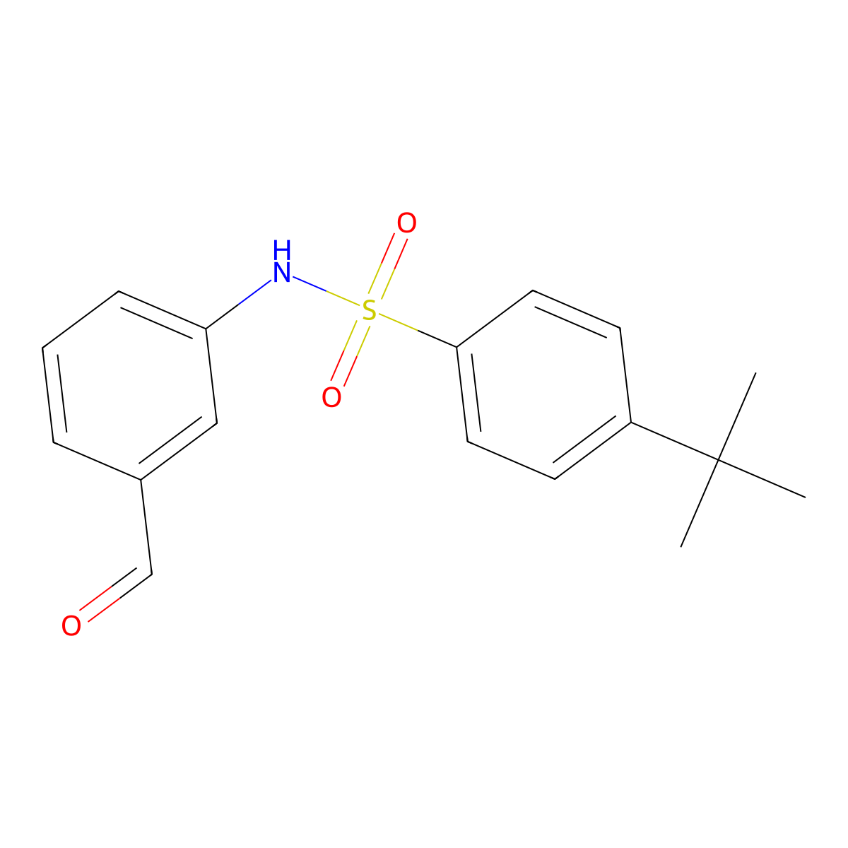 4-tert-butyl-N-(3-formylphenyl)benzenesulfonamide molecular structure, CAS 632298-87-4