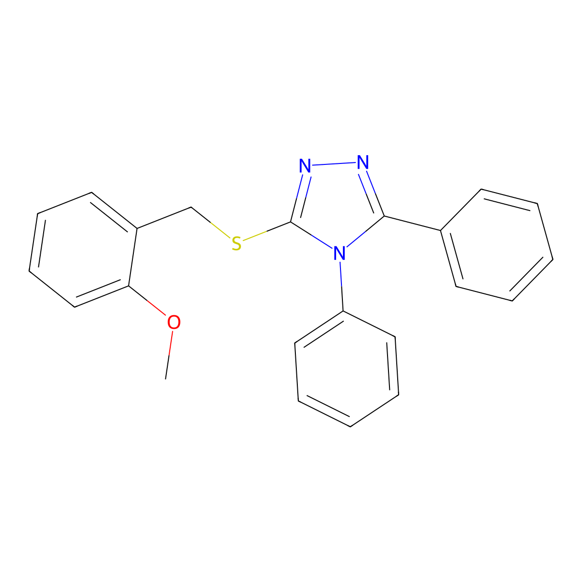 3-[(2-Methoxyphenyl)methylsulfanyl]-4,5-diphenyl-1,2,4-triazole molecular structure, CAS 632298-90-9
