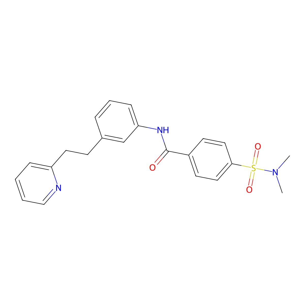 4-(dimethylsulfamoyl)-N-[3-(2-pyridin-2-ylethyl)phenyl]benzamide molecular structure, CAS 632298-92-1