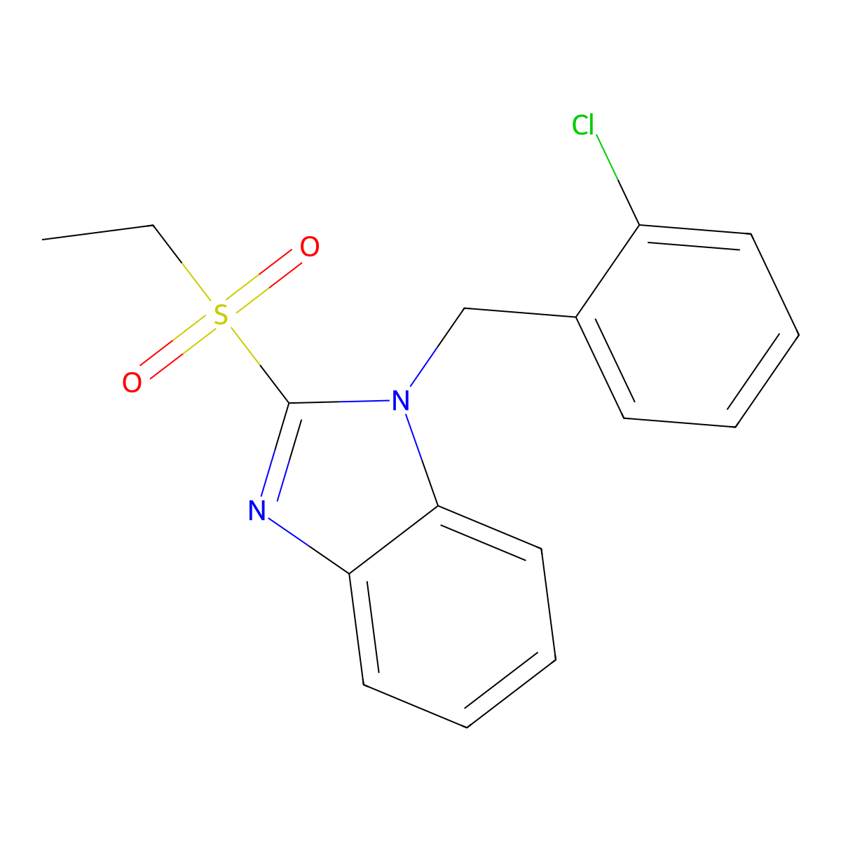 1-(2-chlorobenzyl)-2-(ethylsulfonyl)-1H-benzo[d]imidazole molecular structure, CAS 632298-93-2