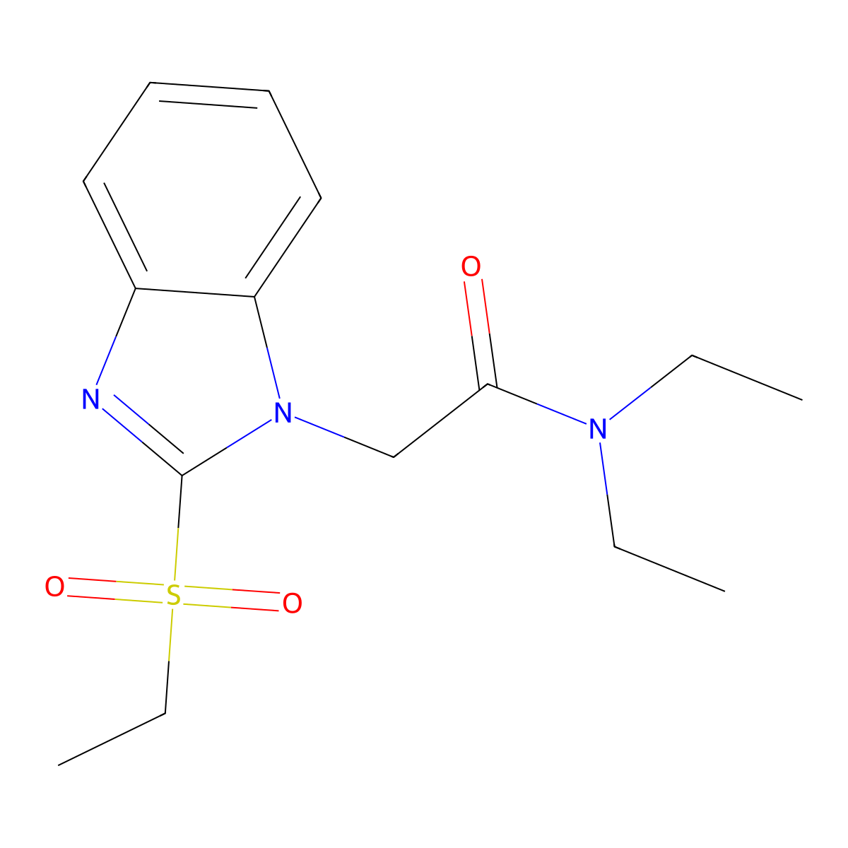 N,N-diethyl-2-(2-ethylsulfonylbenzimidazol-1-yl)acetamide molecular structure, CAS 632298-96-5