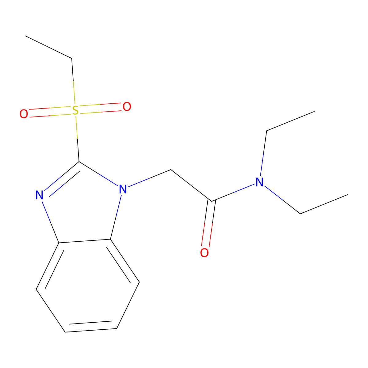 N,N-diethyl-2-(2-ethylsulfonylbenzimidazol-1-yl)acetamide molecular structure, CAS 632298-96-5