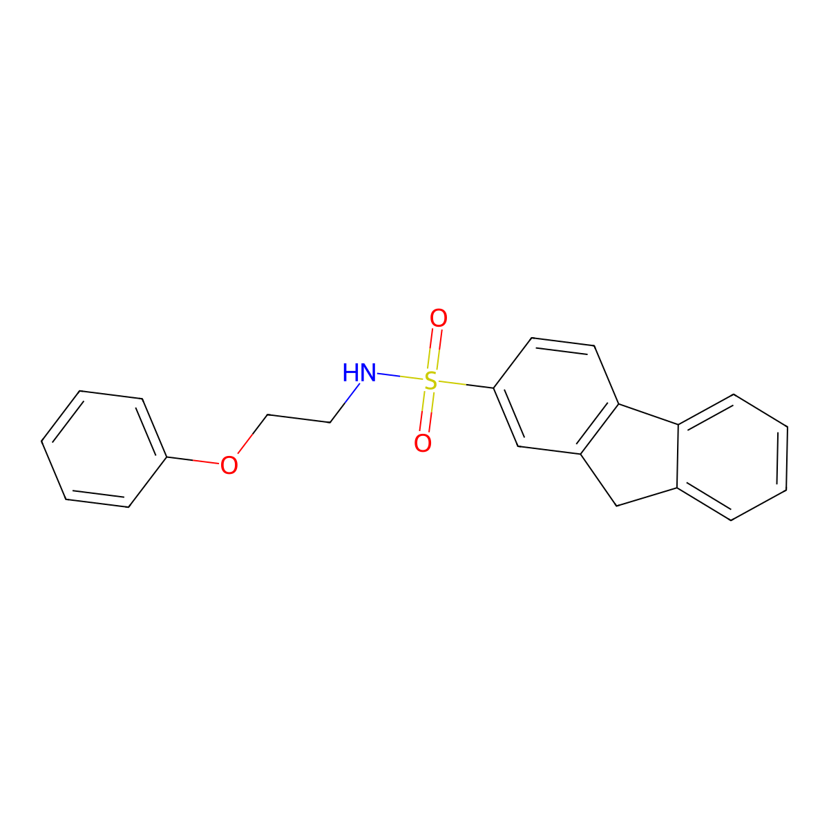 N-(2-phenoxyethyl)-9H-fluorene-2-sulfonamide molecular structure, CAS 632299-34-4