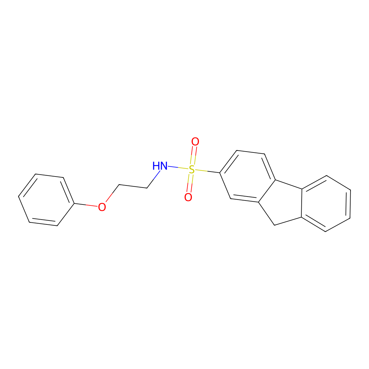 N-(2-phenoxyethyl)-9H-fluorene-2-sulfonamide molecular structure, CAS 632299-34-4