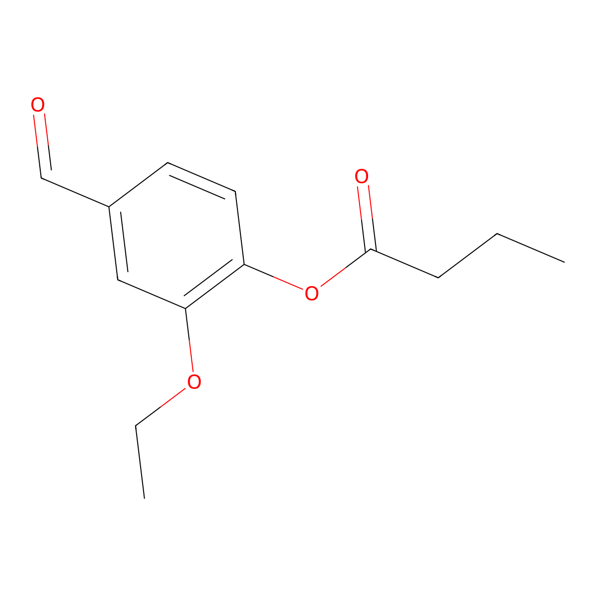 2-Ethoxy-4-formylphenyl butanoate molecular structure, CAS 632299-38-8