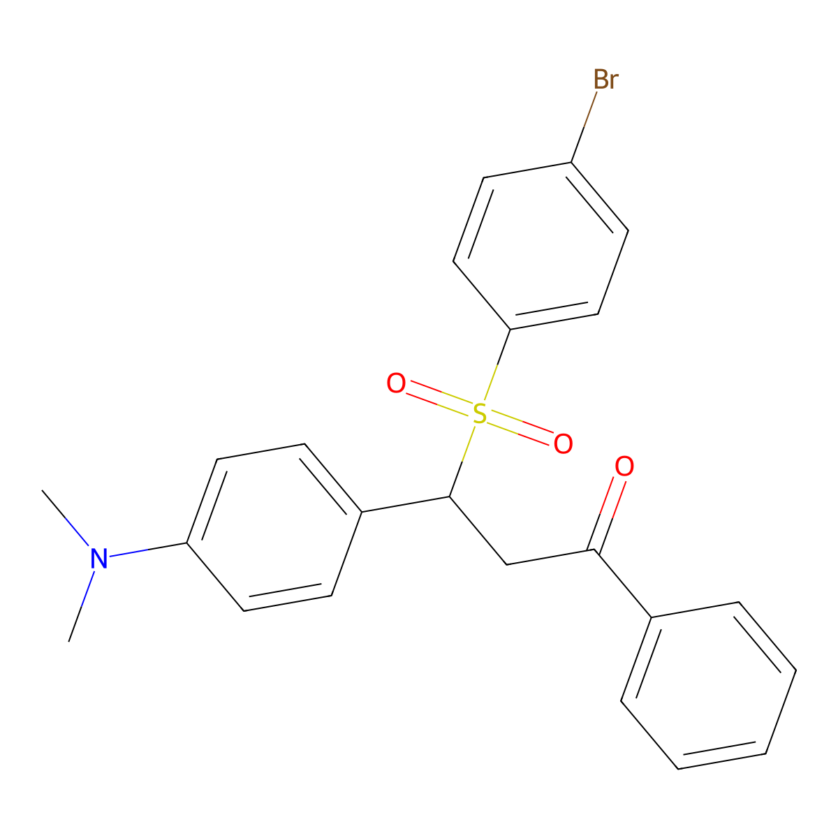 3-[(4-Bromophenyl)sulfonyl]-3-[4-(dimethylamino)phenyl]-1-phenylpropan-1-one molecular structure, CAS 632299-45-7