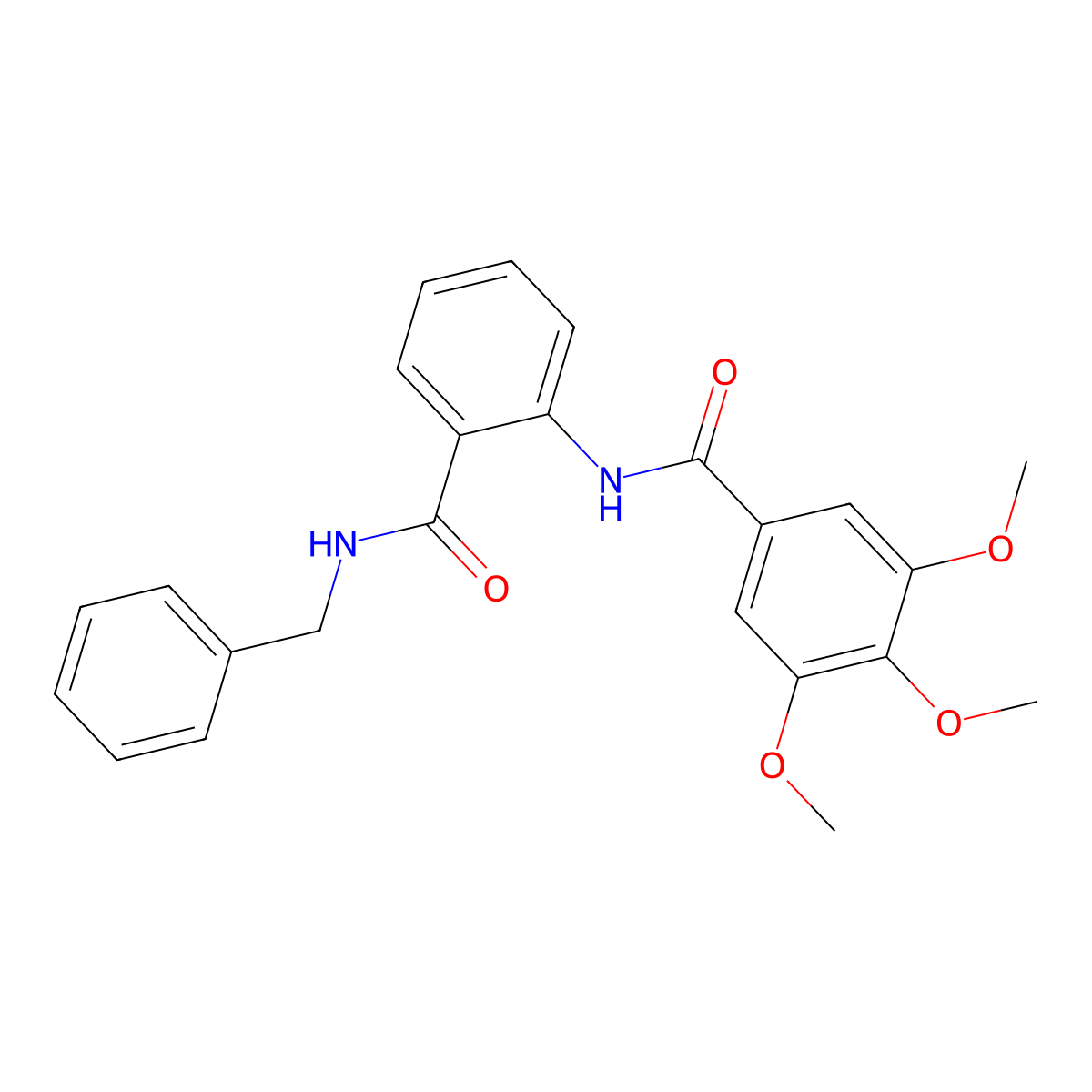 N-[2-(benzylcarbamoyl)phenyl]-3,4,5-trimethoxybenzamide molecular structure, CAS 632299-66-2