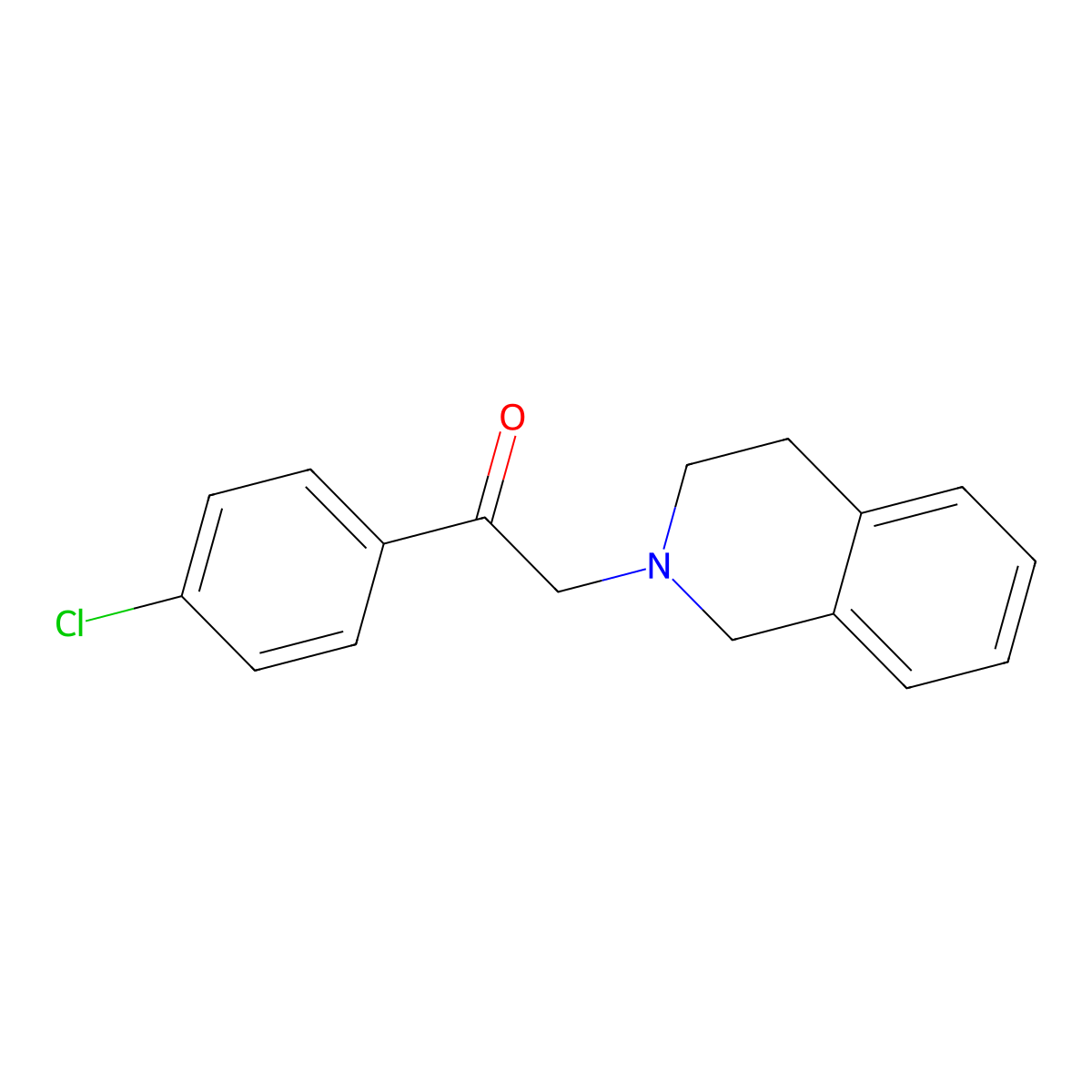 1-(4-Chlorophenyl)-2-(3,4-dihydroisoquinolin-2(1h)-yl)ethanone molecular structure, CAS 6323-40-6