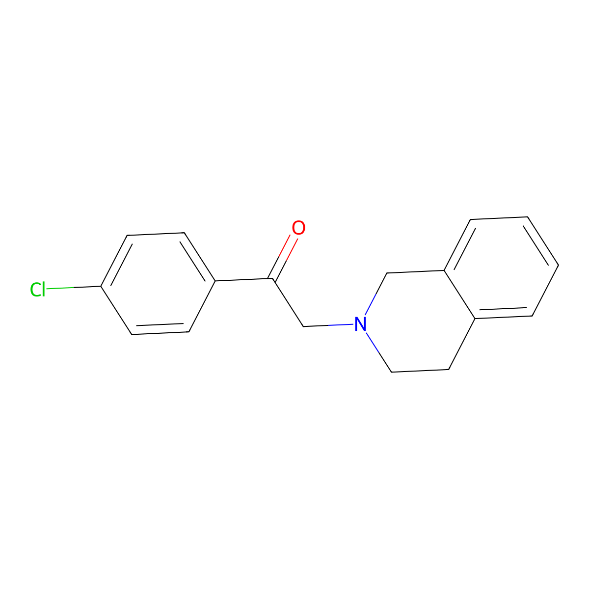 1-(4-Chlorophenyl)-2-(3,4-dihydroisoquinolin-2(1h)-yl)ethanone molecular structure, CAS 6323-40-6