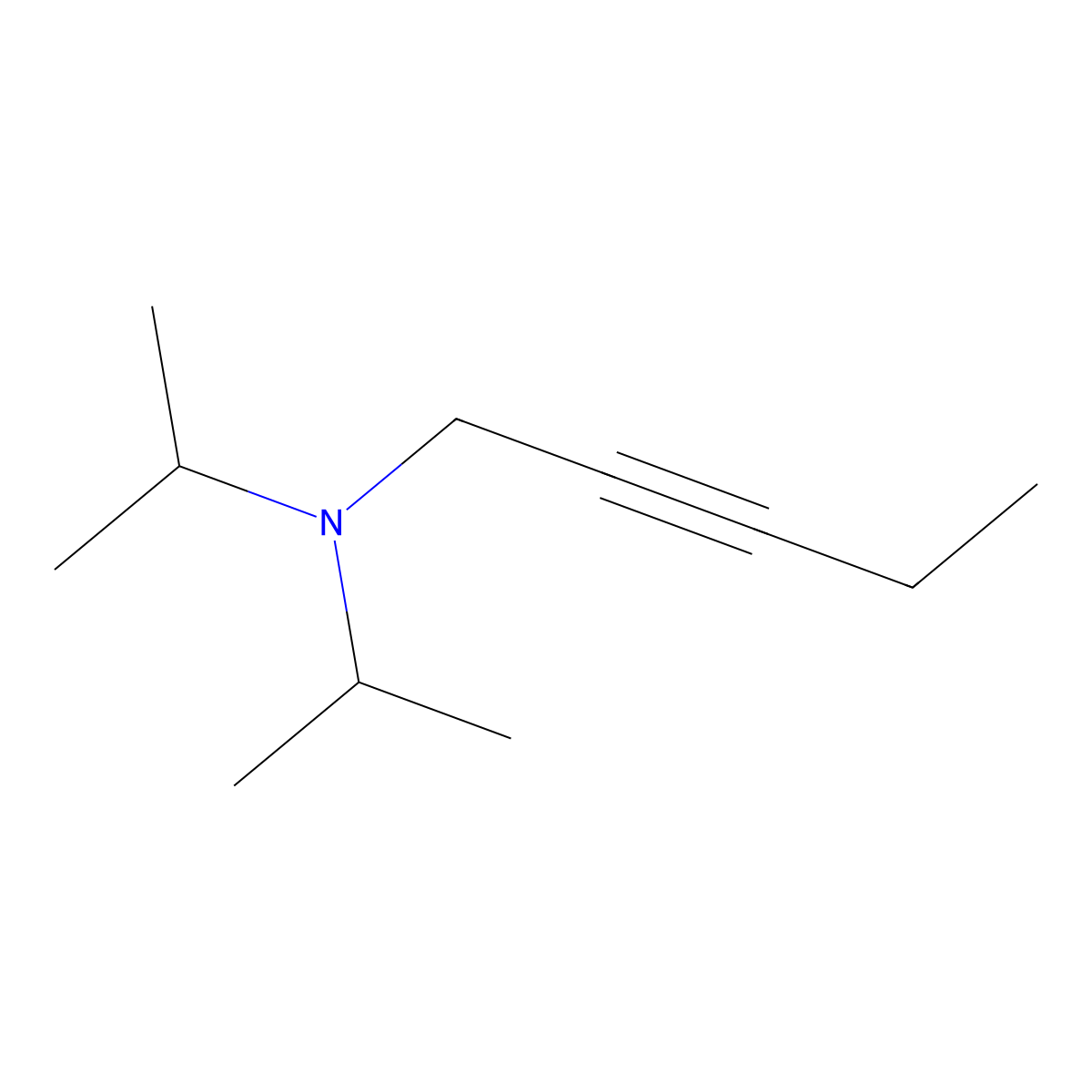 n,n-Di(propan-2-yl)pent-2-yn-1-amine molecular structure, CAS 6323-69-9