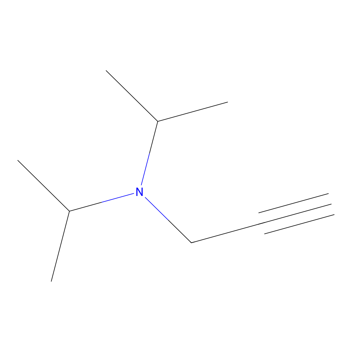 (Prop-2-yn-1-yl)bis(propan-2-yl)amine molecular structure, CAS 6323-87-1