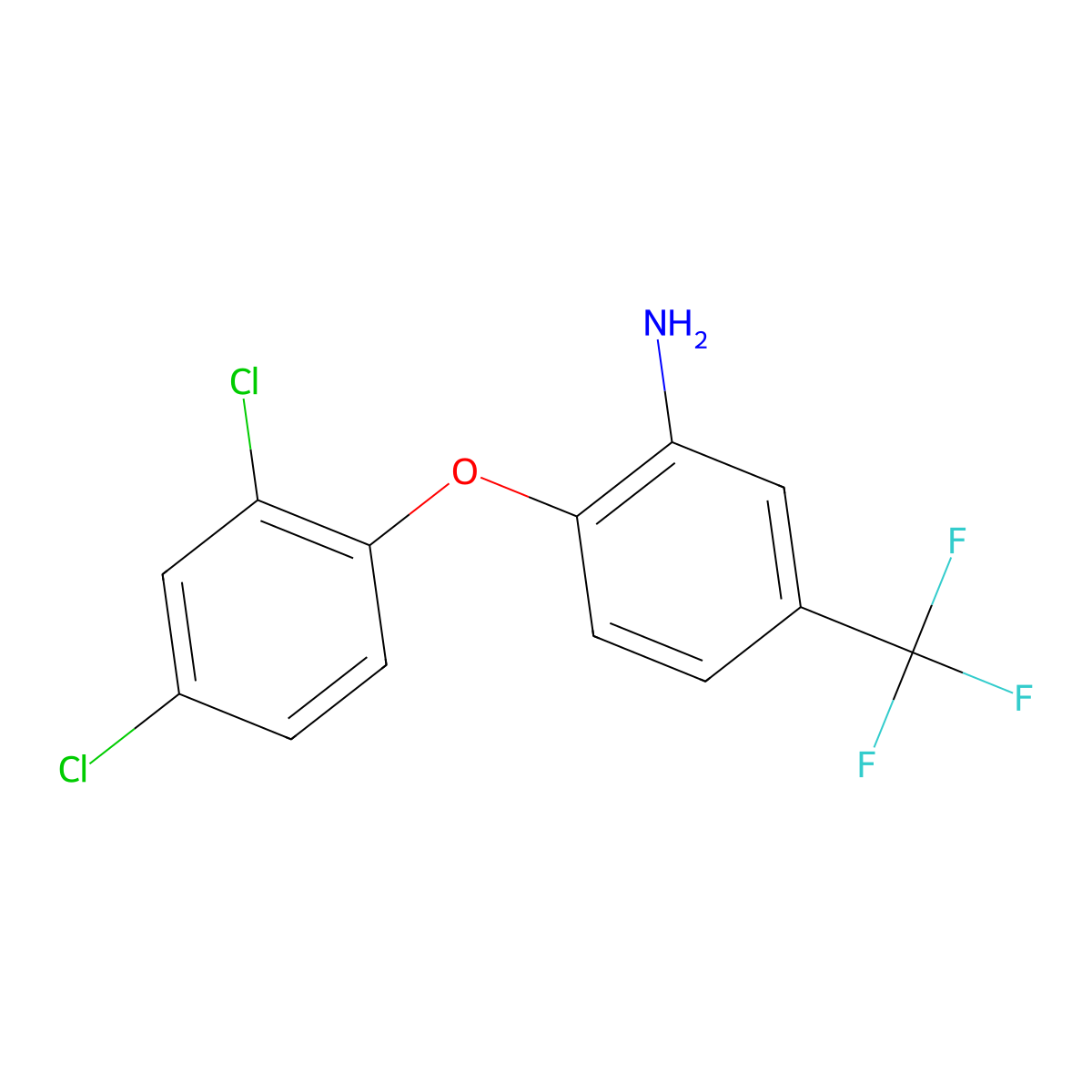 2-(2,4-Dichlorophenoxy)-5-(trifluoromethyl)aniline molecular structure, CAS 632300-09-5
