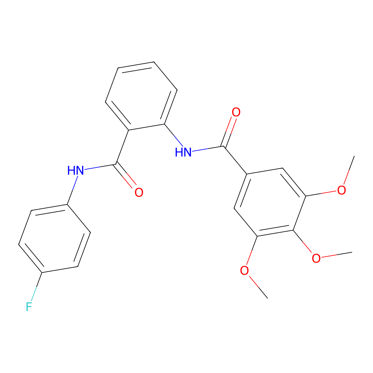 N-[2-[(4-fluorophenyl)carbamoyl]phenyl]-3,4,5-trimethoxybenzamide molecular structure, CAS 632300-26-6