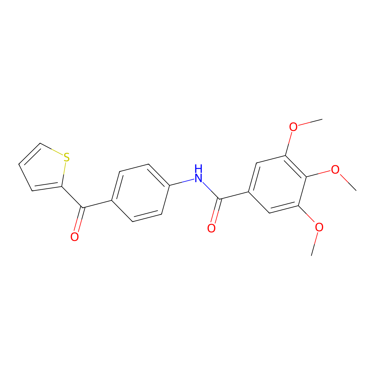 3,4,5-trimethoxy-N-[4-(2-thienylcarbonyl)phenyl]benzamide molecular structure, CAS 632300-28-8