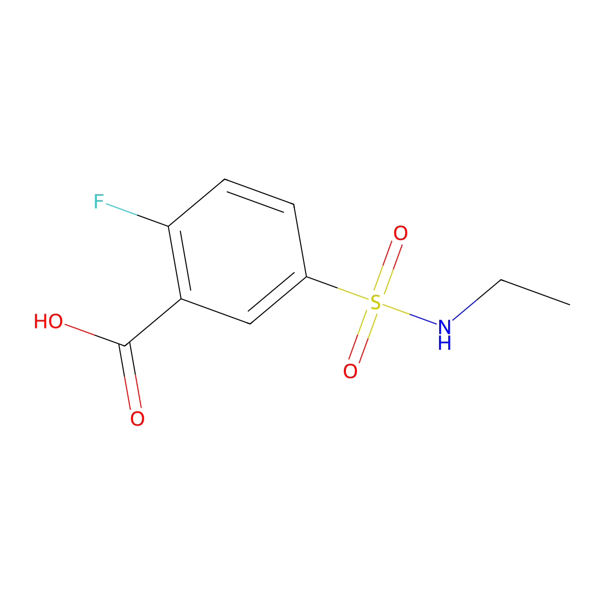 5-(Ethylsulfamoyl)-2-fluorobenzoic acid molecular structure, CAS 632300-30-2