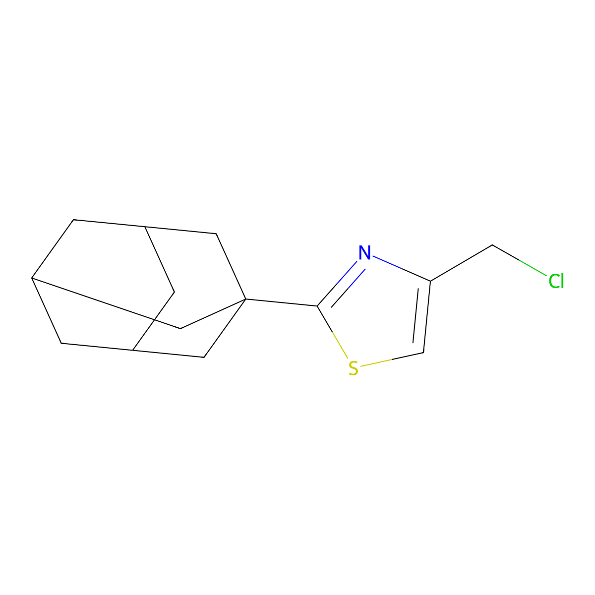 2-(1-Adamantyl)-4-(chloromethyl)-1,3-thiazole molecular structure, CAS 632300-38-0
