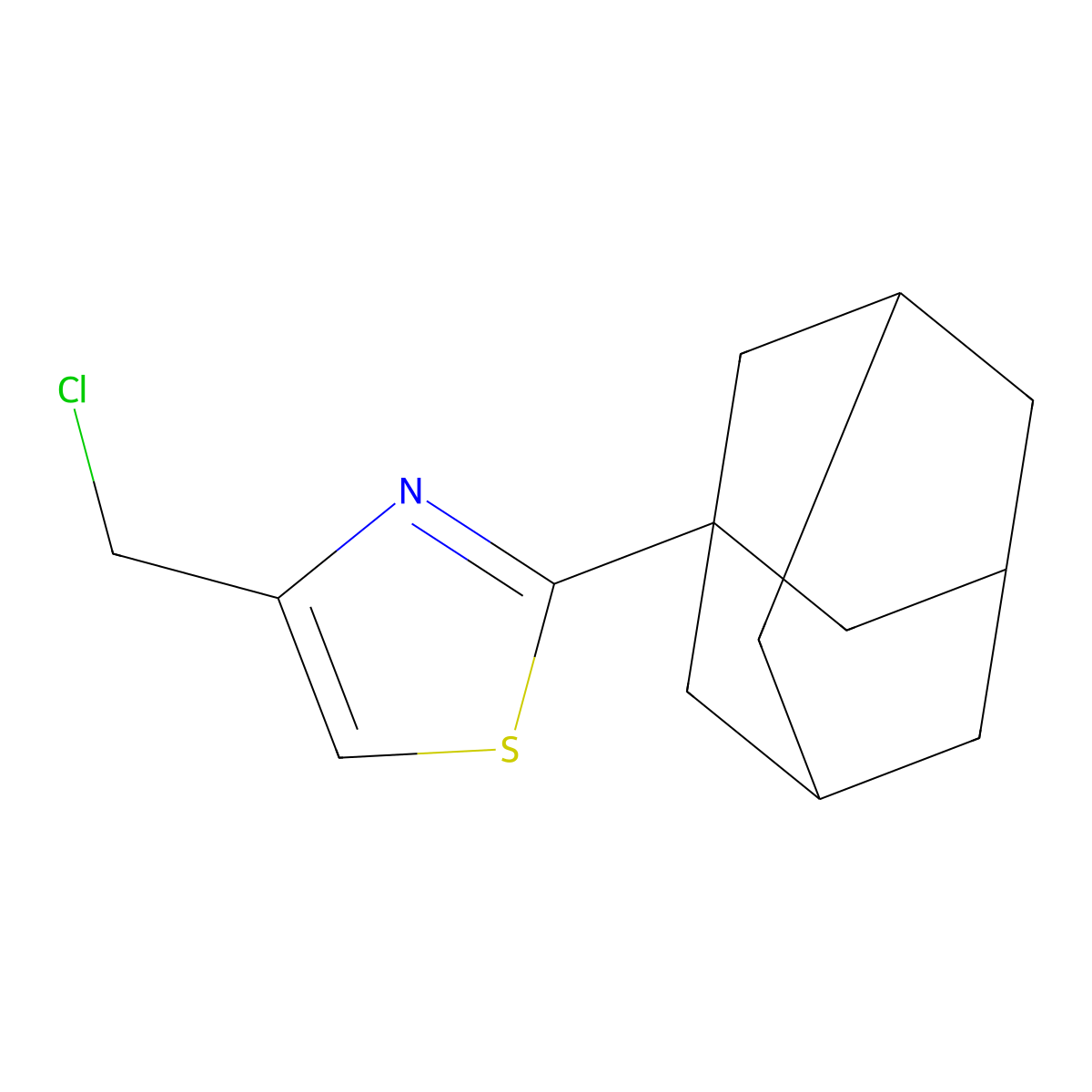 2-(1-Adamantyl)-4-(chloromethyl)-1,3-thiazole molecular structure, CAS 632300-38-0