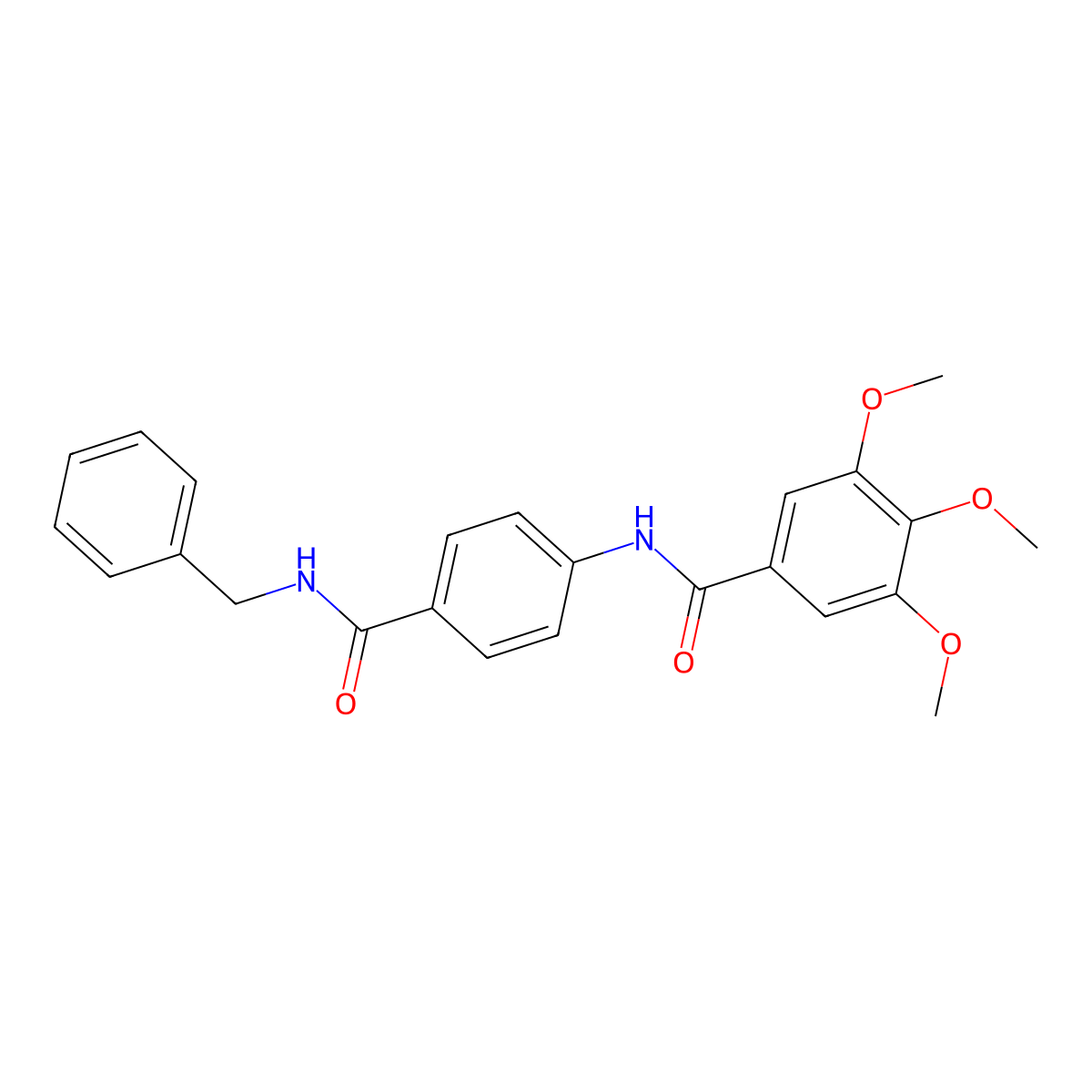 N-[4-(benzylcarbamoyl)phenyl]-3,4,5-trimethoxybenzamide molecular structure, CAS 632300-39-1